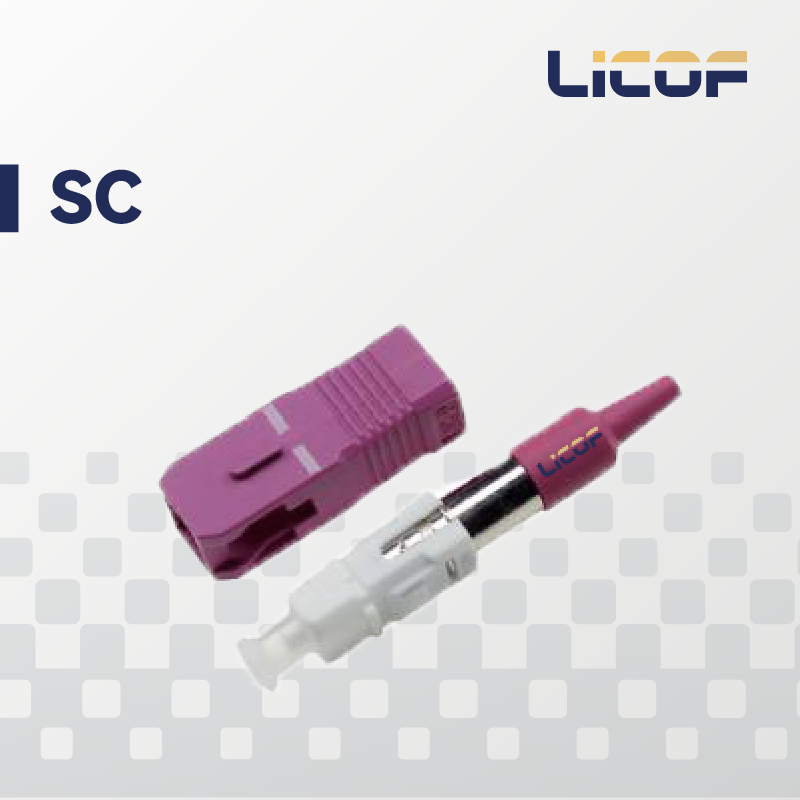 Single Mode Fiber Optic Connectors Square Sc Apc Connector In Telecommunications Networks